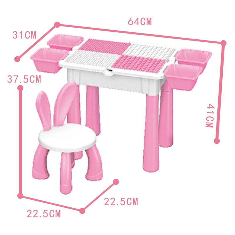 Mesa de Atividades com Blocos de montar Rosa - Shiny Toys
