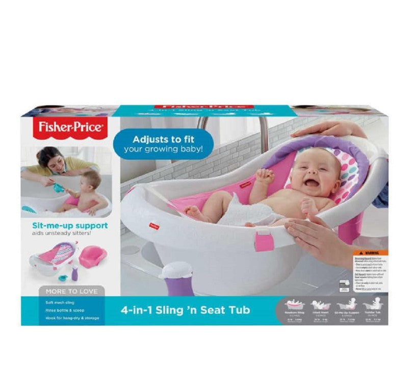 Fisher Price Baby Banheira Deluxe 4 em 1 Rosa - Mattel