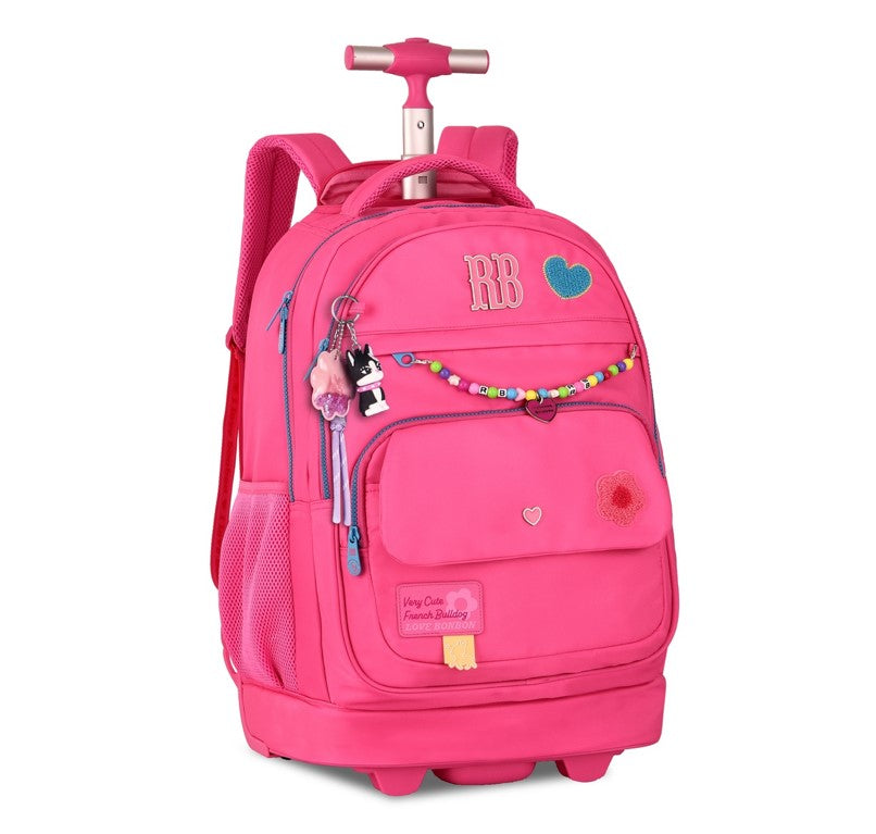 Kit Mochila de Rodinhas Rebecca Bonbon Color Pop Miçangas + Lancheira e Estojo