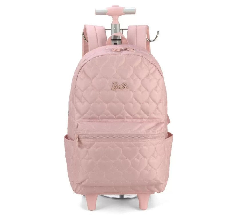 Mochila de Rodinhas Barbie Estrela Rose Luxcel