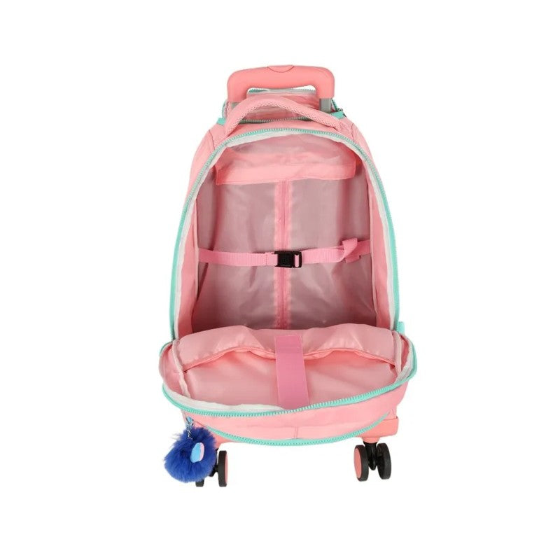 Mochila Carrinho 360 Haste Dupla Porta Notebook Stitch Rosa - Luxcel