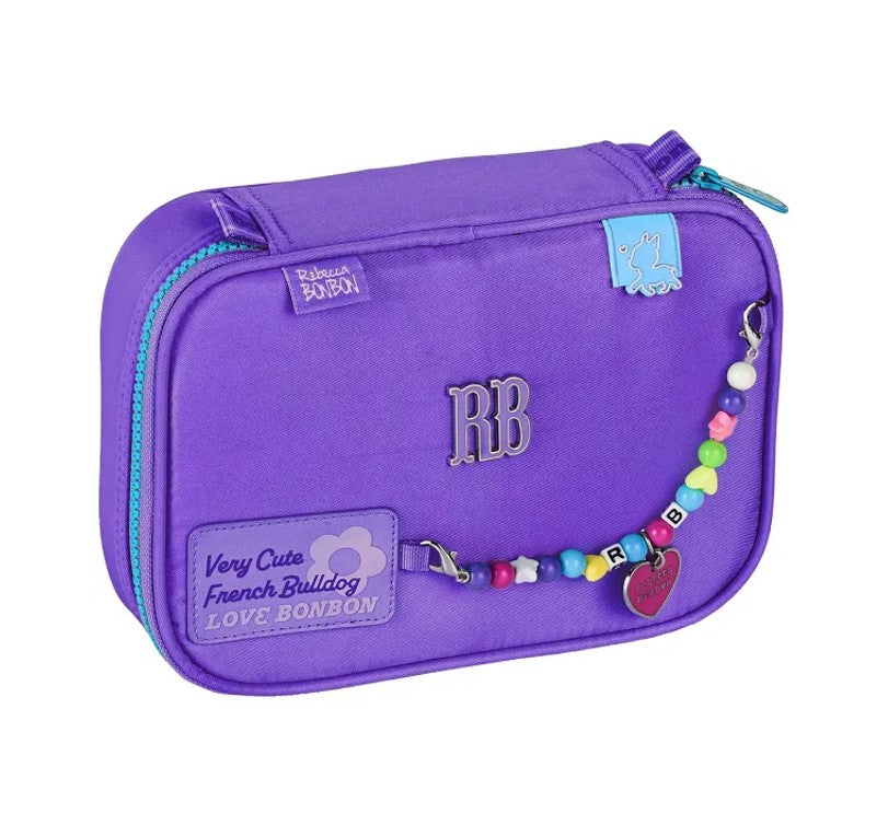 Kit Mochila de Rodinhas Rebecca Bonbon Color Pop Miçangas + Lancheira e Estojo