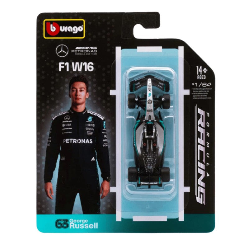 Miniatura Mercedes 1:64 w16 George Roussell 63 - Burago