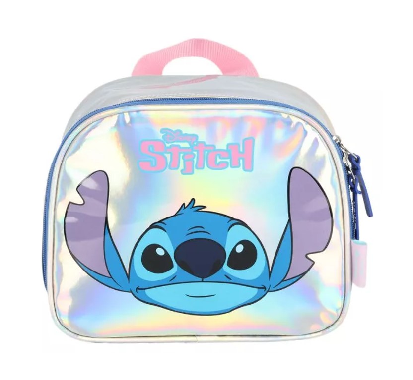 Kit Mochila de Rodinhas Holográfica Stitch Lancheira e Estojo - Luxcel
