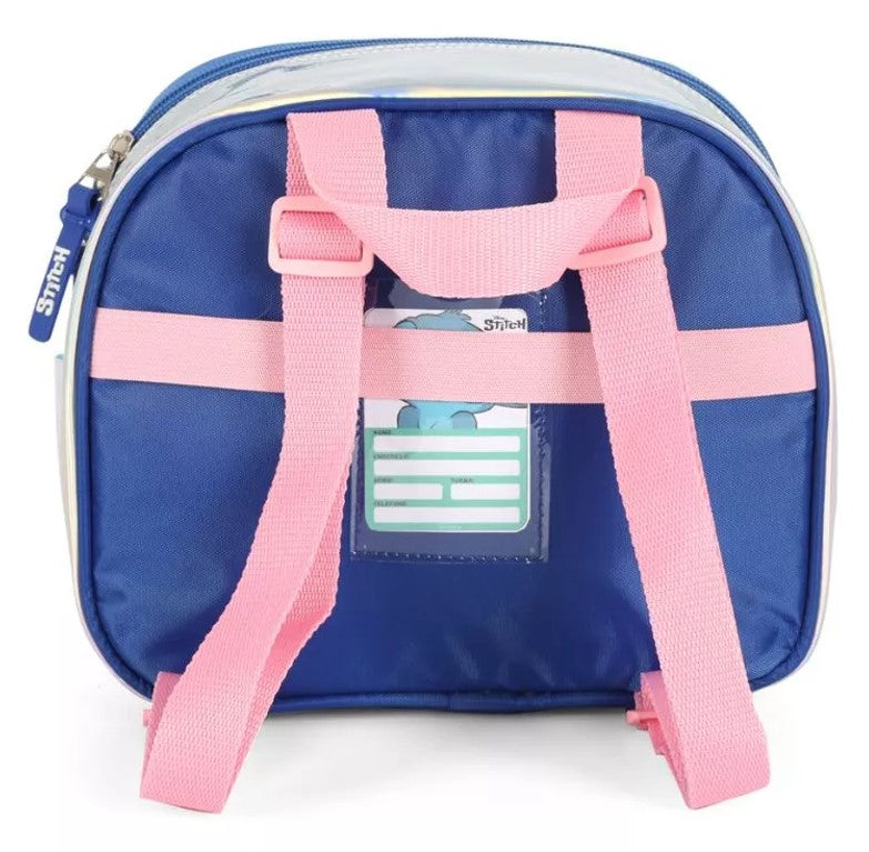 Kit Mochila de Rodinhas Holográfica Stitch Lancheira e Estojo - Luxcel