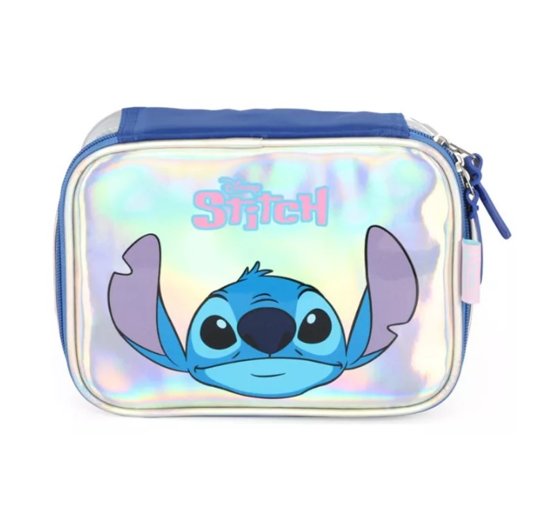 Kit Mochila de Rodinhas Holográfica Stitch Lancheira e Estojo - Luxcel