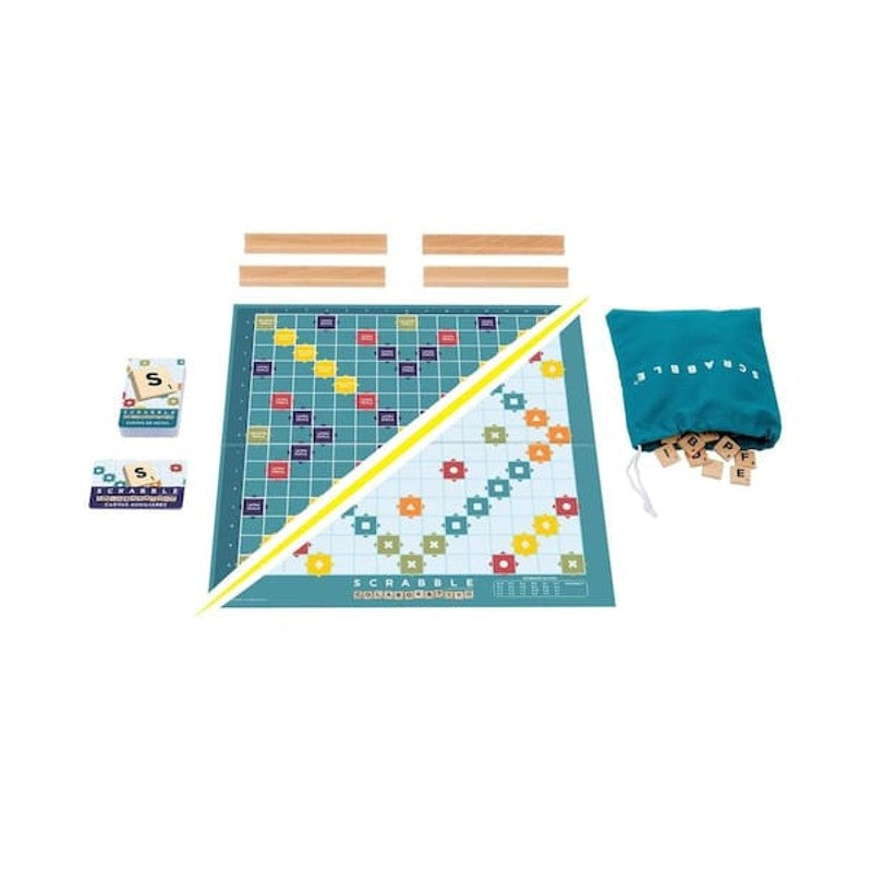 Jogo de Tabuleiro Scrabble 2 em 1 Madeira - Mattel