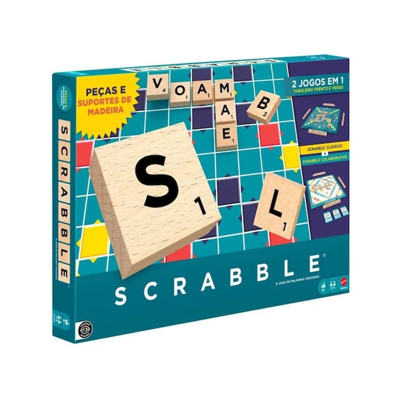 Jogo de Tabuleiro Scrabble 2 em 1 Madeira - Mattel