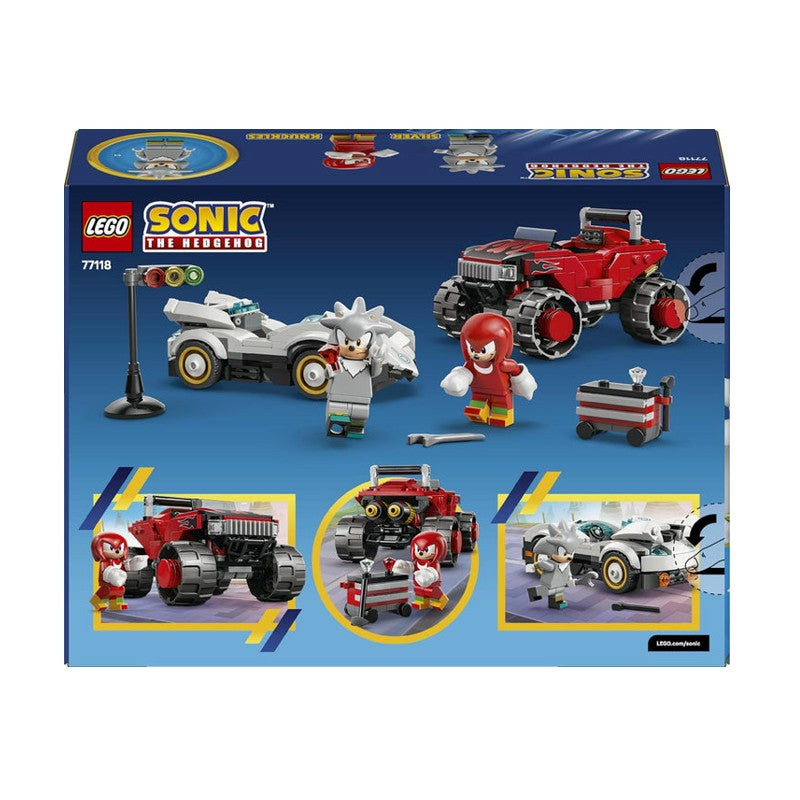 Lego Sonic Carro do Silver vs. Monster Truck do Knuckles - 77118