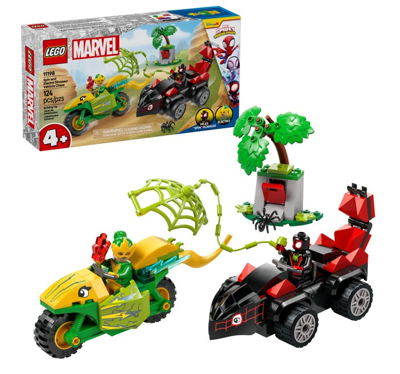 Lego Marvel Perseguição de Spin e Electro Dinossauros Velocistas 11198