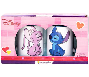 Kit Com Duas Canecas Pop Stitch Minha Metade Disney