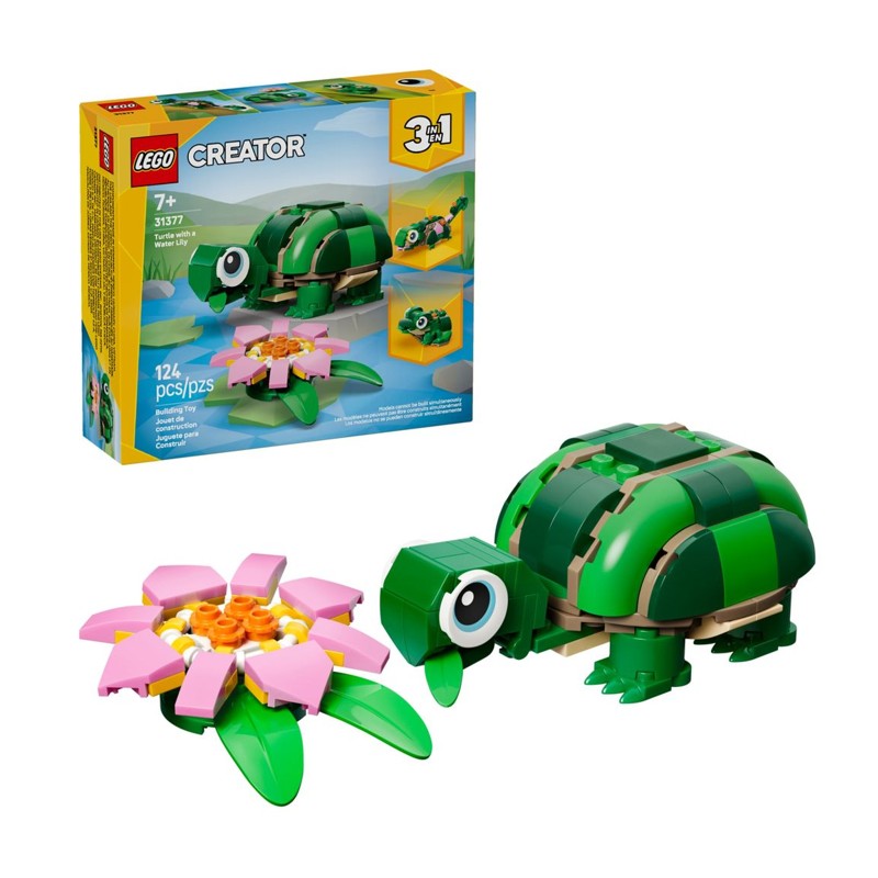 Lego Creator 3 em 1 Tartaruga com Uma Flor de Lírio-D'água - 31377