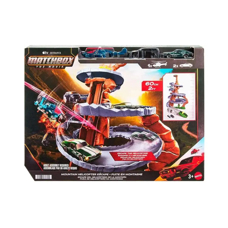Pista Matchbox Fuga de Helicóptero na Montanha - Mattel
