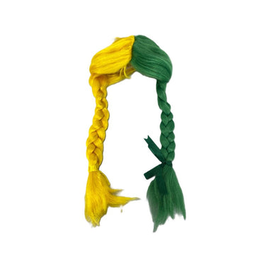Peruca com Tranças Verde e Amarelo - Art Brink