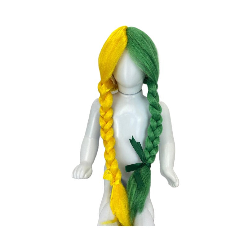 Peruca com Tranças Verde e Amarelo - Art Brink