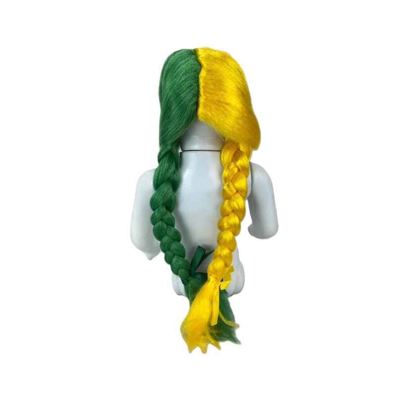 Peruca com Tranças Verde e Amarelo - Art Brink