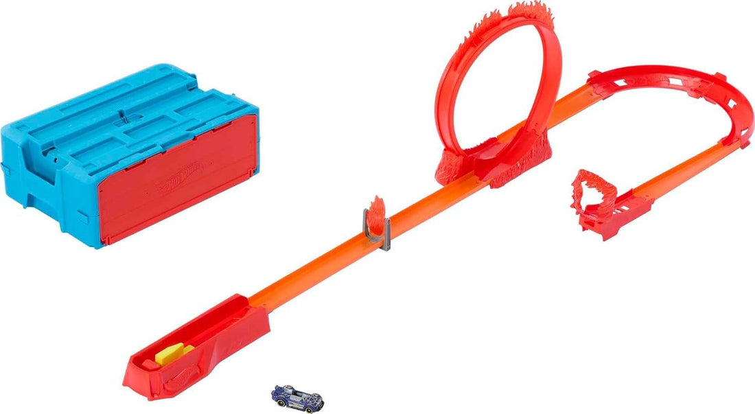 Pista Hot Wheels Track Builder Caixa De Acrobacias De Fogo