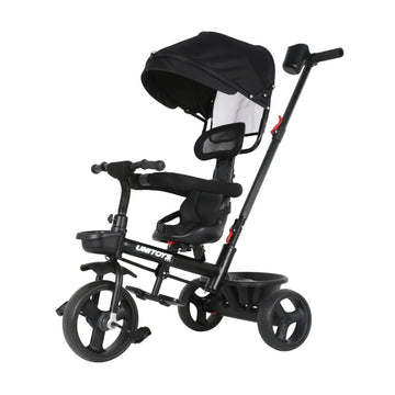 Triciclo com Empurrador Premium Preto - Unitoys
