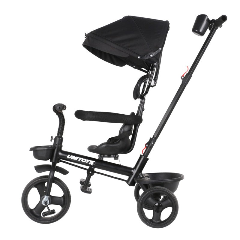 Triciclo com Empurrador Premium Preto - Unitoys
