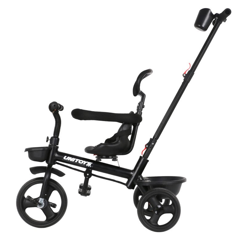 Triciclo com Empurrador Premium Preto - Unitoys