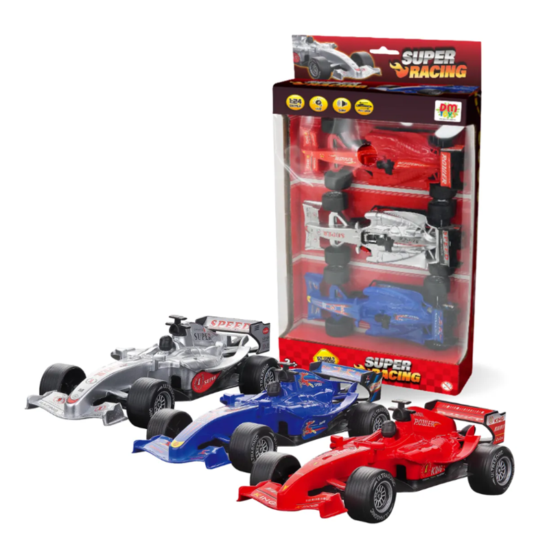 Kit Carrinhos F1 Fricção Super Racing Com Luz E Som - DM Toys