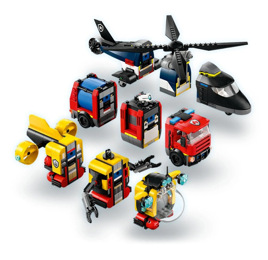 Lego City Helicóptero, Caminhão de Bombeiros e Submarino 60462