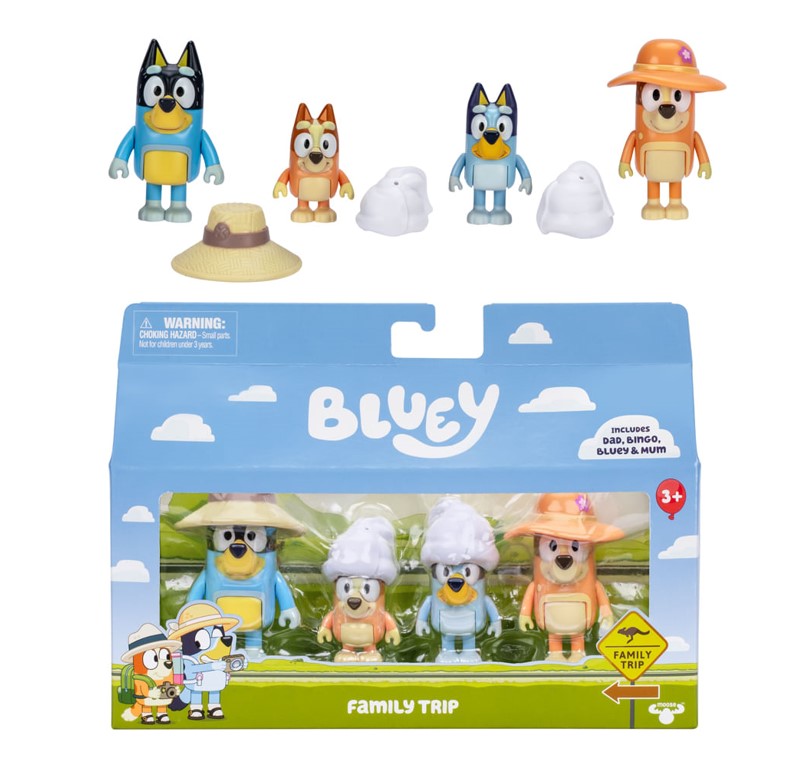 Mini Figuras Bluey Story Pack 4 Bonecos 7910 - Candide