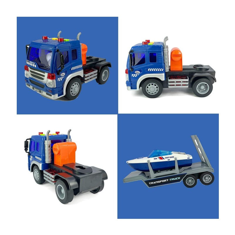 Caminhão Cegonha com Lancha 1:16 Luz e Som e Fricção - Brink Center