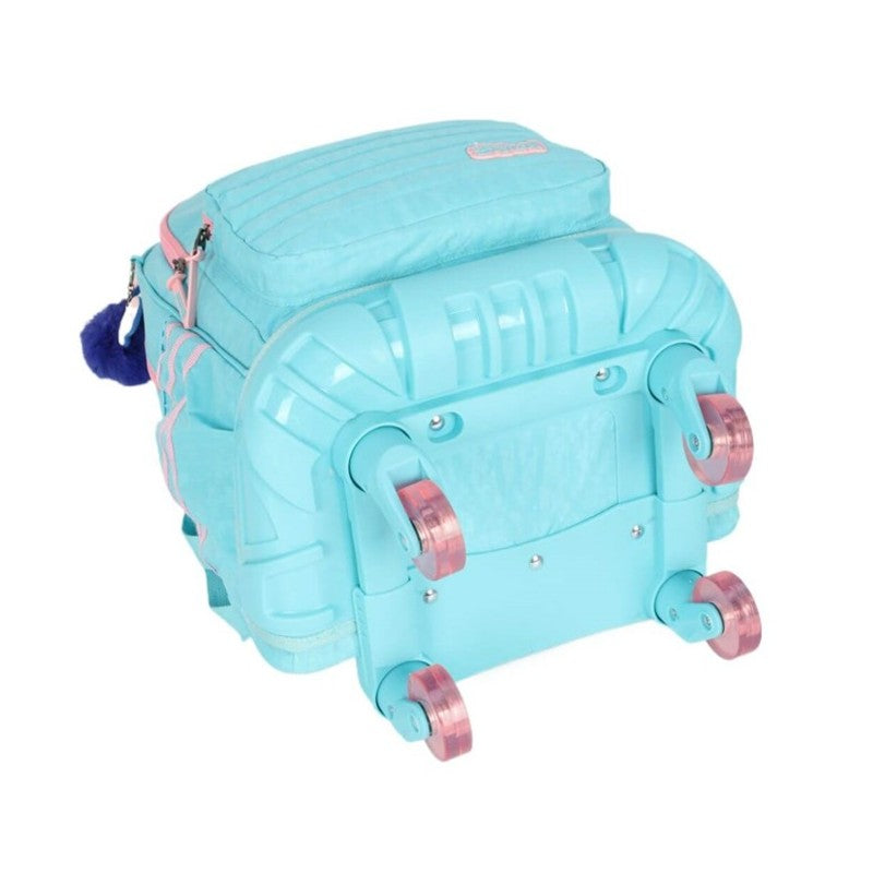 Mochila de Rodinhas Escolar Stitch Turquesa - Luxcel