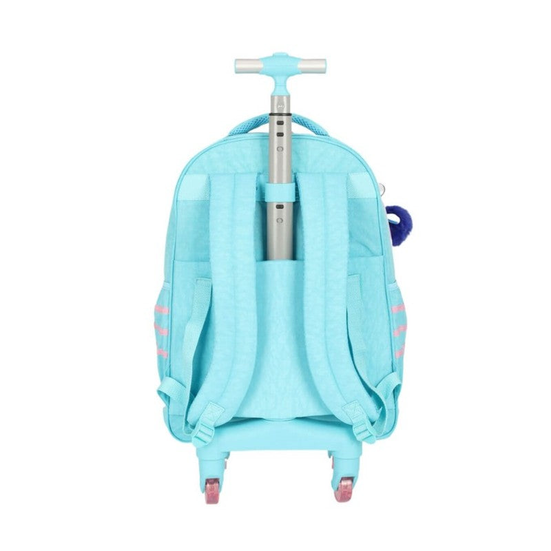 Mochila de Rodinhas Escolar Stitch Turquesa - Luxcel