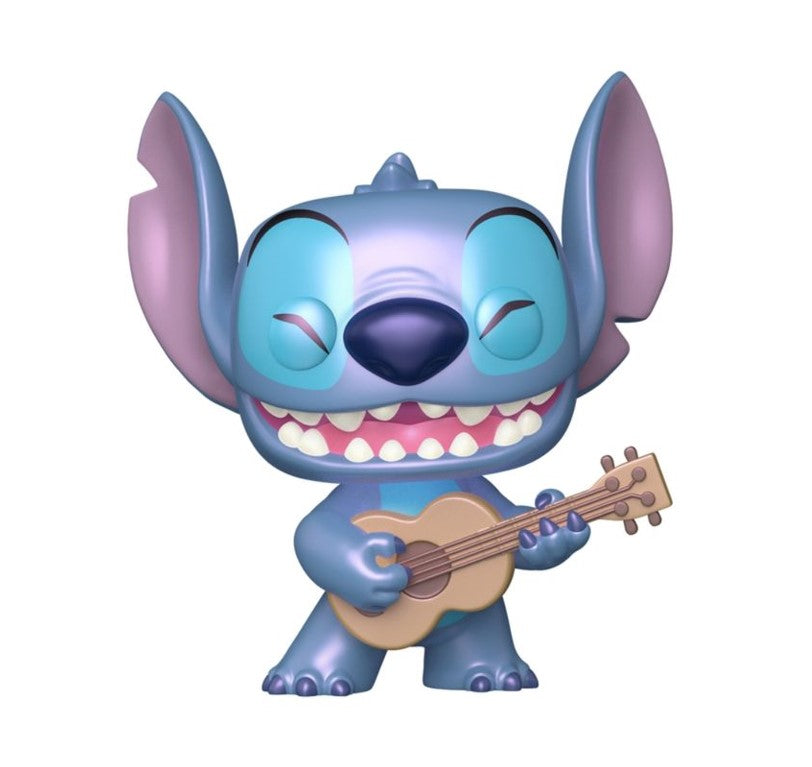 Boneco Funko Pop! Disney Lilo & Stitch - Stitch com Ukulele (Perolado)