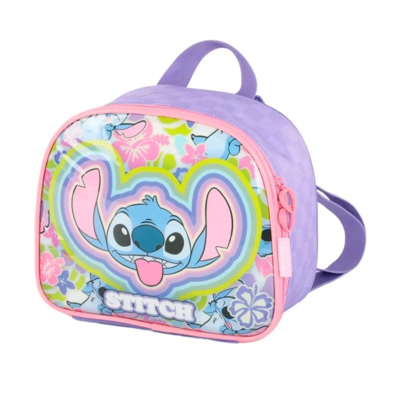 Lancheira Térmica Escolar Stitch Roxo,Rosa e Verde - Luxcel