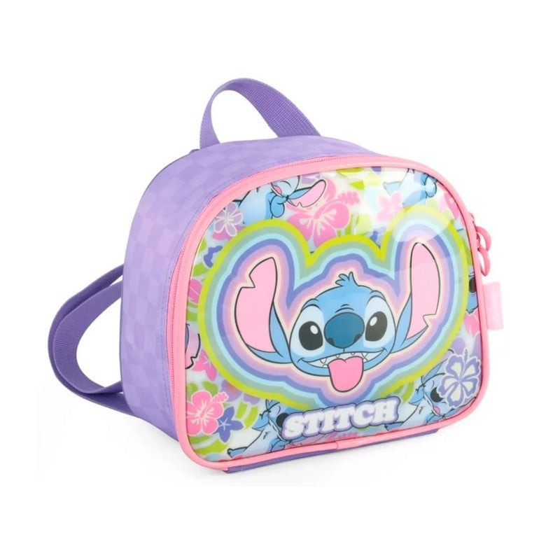 Lancheira Térmica Escolar Stitch Roxo,Rosa e Verde - Luxcel