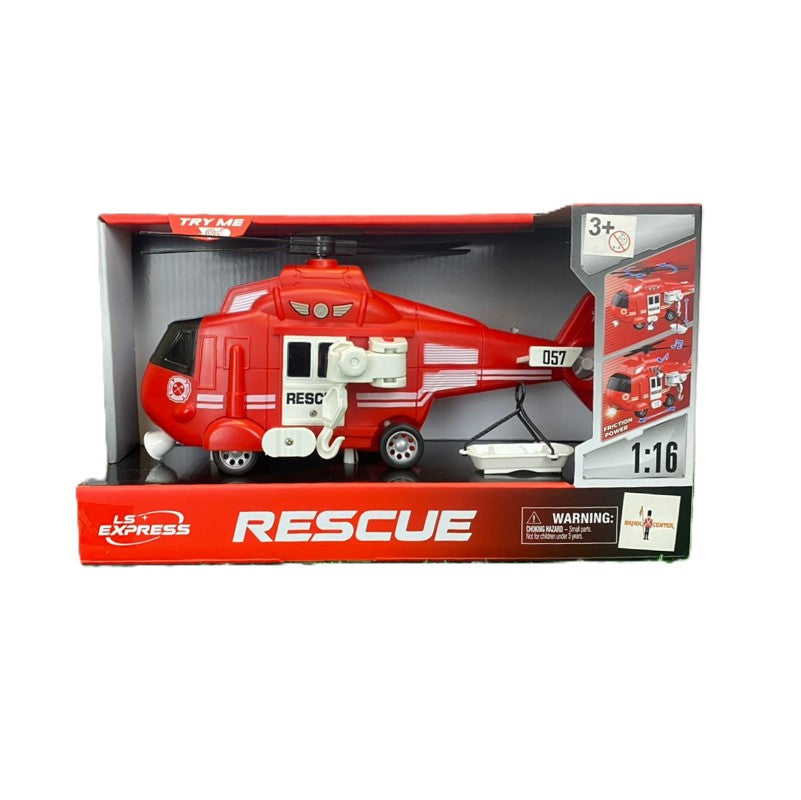 Helicóptero de Bombeiro com Fricção Som e Luz 1:16 - Brink Center