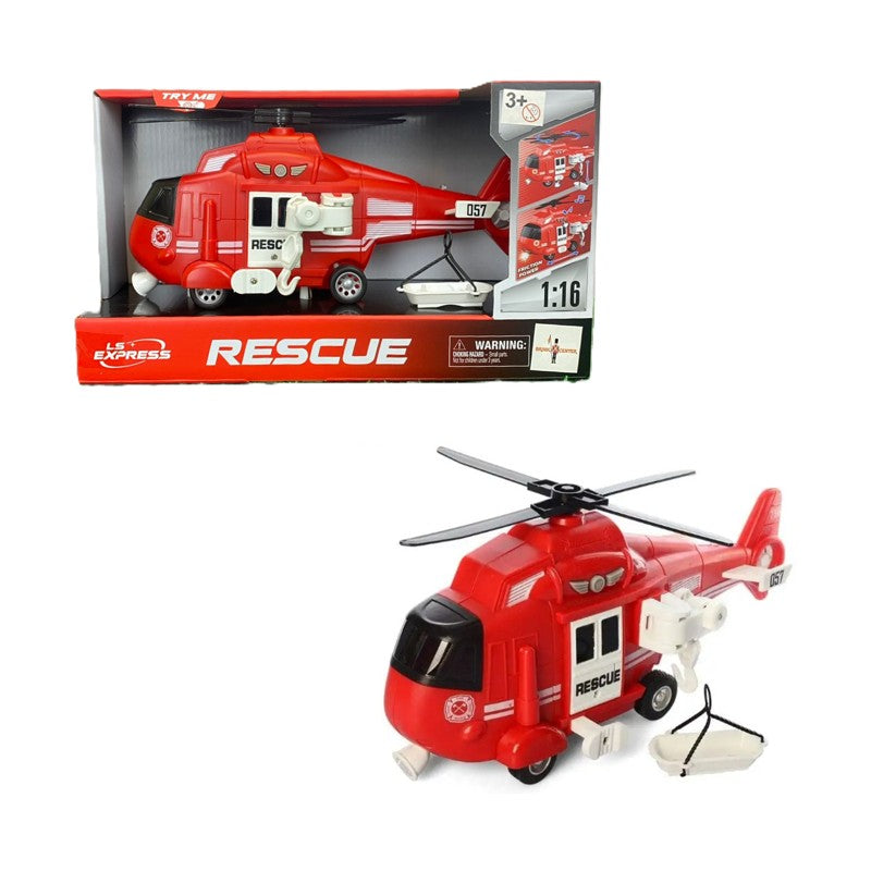 Helicóptero de Bombeiro com Fricção Som e Luz 1:16 - Brink Center