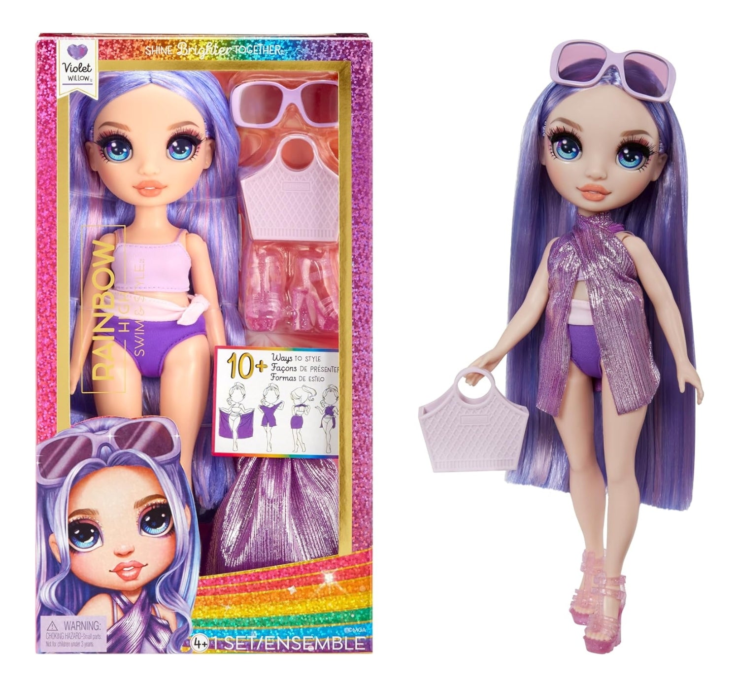 Boneca Rainbow High Swim & Style Violet 27cm