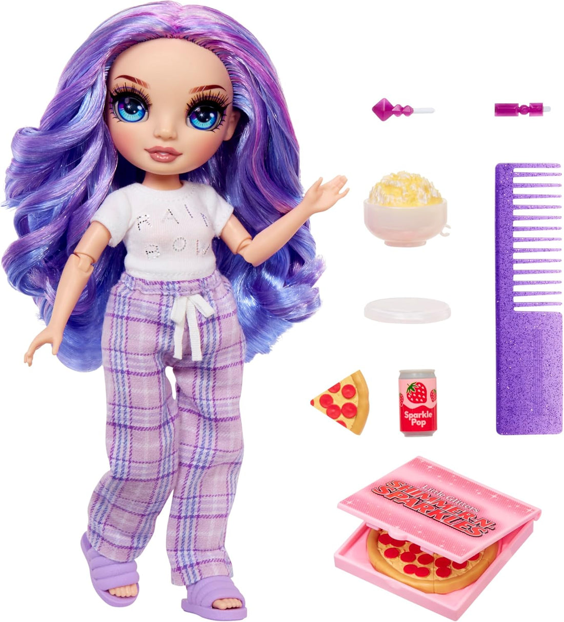 Boneca Rainbow High Jr High - PJ Party - Violet 23cm