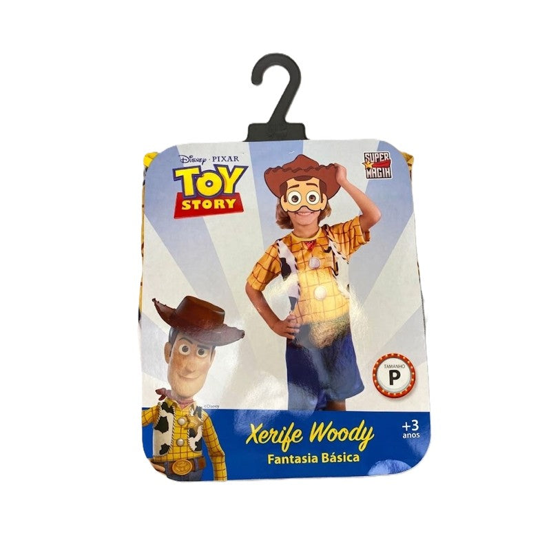 Fantasia Woody Toy Story com Máscara Tamanho P - Novabrink