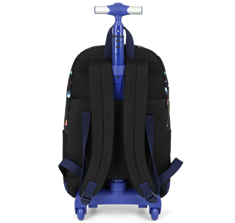 Kit Mochila de Rodinhas Infantil Disney Divertidamente com Lancheira Preto