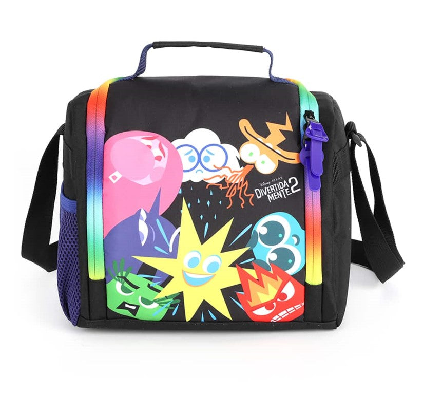 Kit Mochila de Rodinhas Infantil Disney Divertidamente com Lancheira Preto