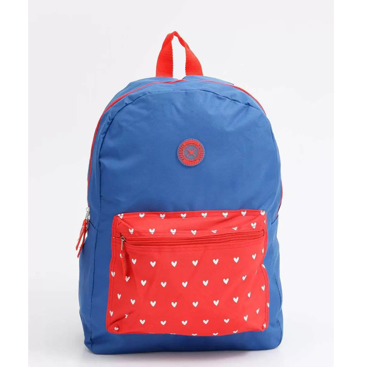 Mochila Escolar Feminina Corações G Azul- Clio