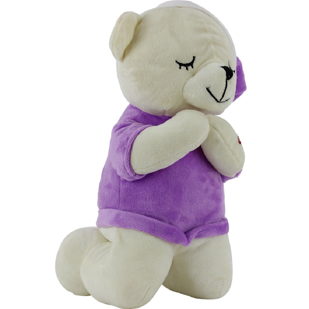 Pelúcia Urso Que Reza Roxo
